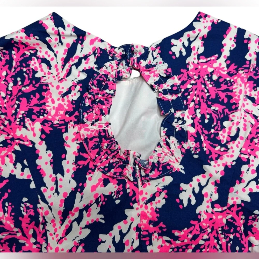 Lilly Pulitzer Fiesta Dress Nauti Navy Beyond the Sea Coral Print - Picture 8 of 10